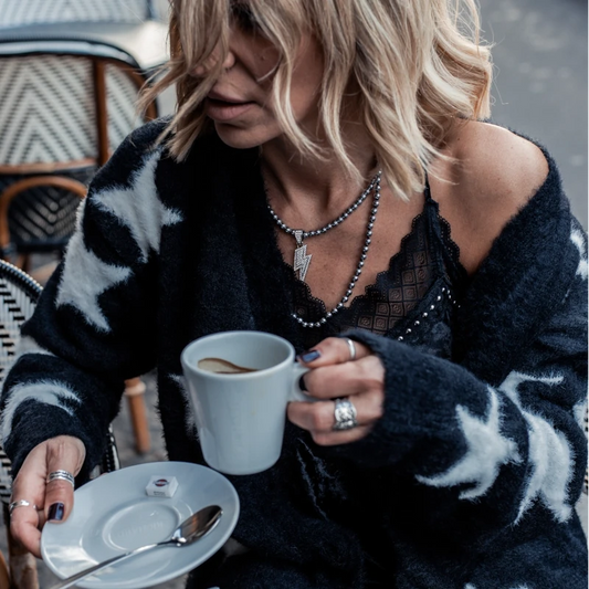 Hämatit-Perlenkette "LIGHTNING & THUNDER"