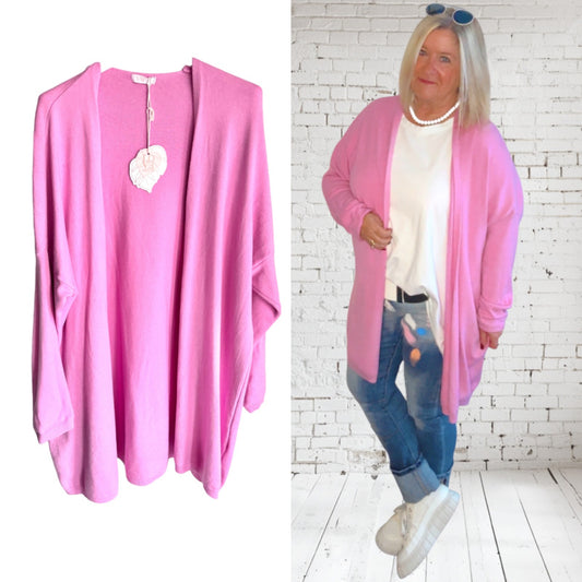 Strickjacke | Cardigan "SARAH", dunkel rosa