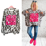 Sweatshirt "FREMDE", weiß-Leo