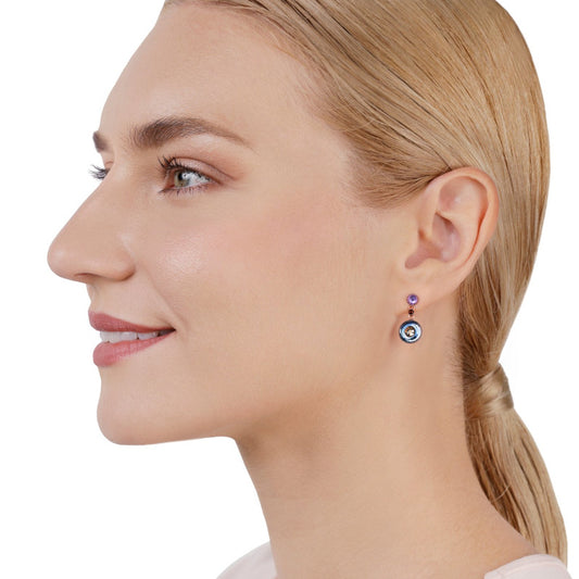 KONPLOTT® - DONUTISSIMA Ohrstecker baumelnd, braun/lila