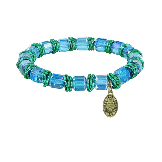 KONPLOTT® - FESTIVAL Armband elastisch, blue/green