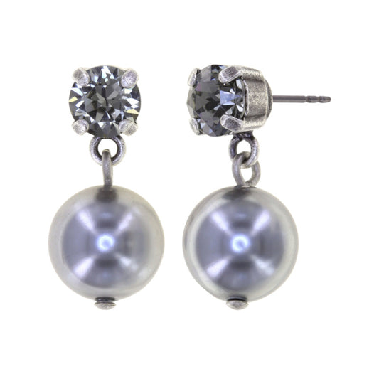KONPLOTT® - PEARL SHADOW Ohrstecker, grau