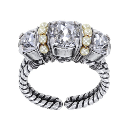KONPLOTT® - PEARL SHADOW Ring, weiß