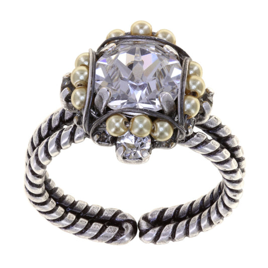 KONPLOTT® - PEARL SHADOW Ring, weiß