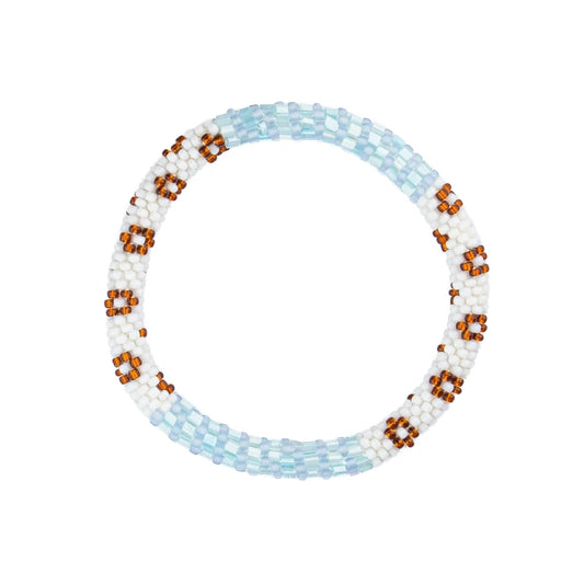 Maison IZEL - Nepalesisches Roll-on Armband, hellblau/weiß/bronze