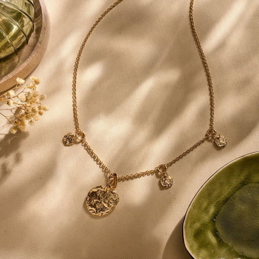 BIBA lange Halskette "COINS", gold