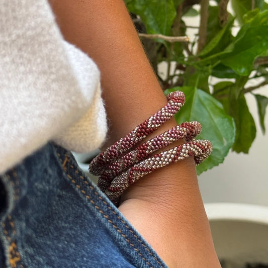 Maison KIZO - nepalesisches Roll-on Armband, taupe/schoko