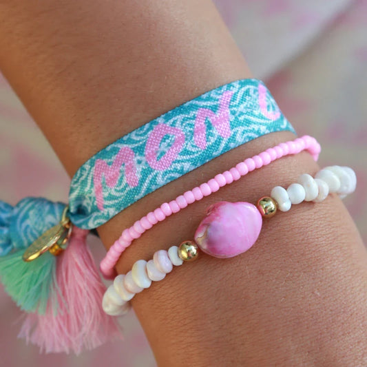 Armband Muschel Stein Weiß 2