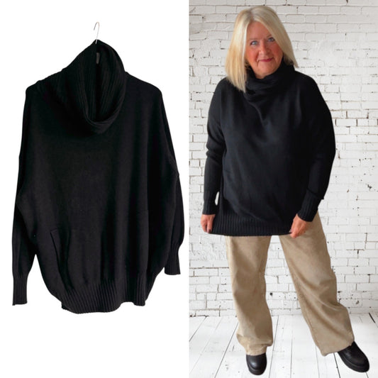 Rollkragen Pullover "MAGLIFICIO", schwarz