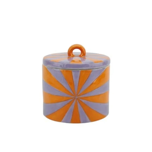 Deco Jar Swirl Dolomite Orange Lilac 11x11x11,5cm Sku 204373