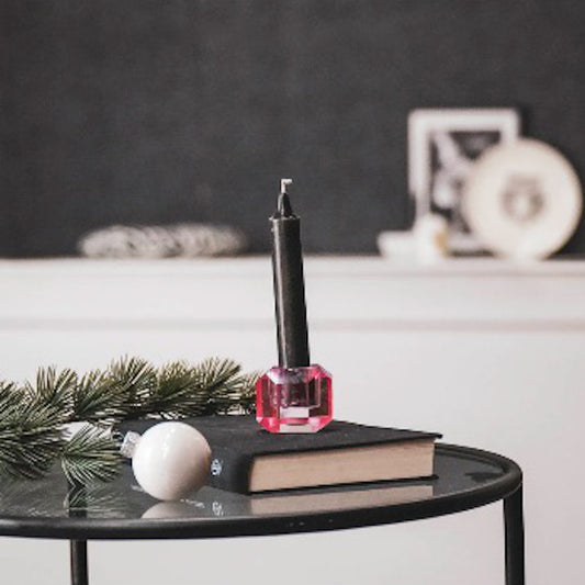 Hv Crystal Candleholder Pink Sku202839 B