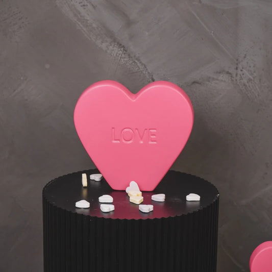 Hv Ornament Candy Heart 'love' Neon Pink, Sku 204134 A