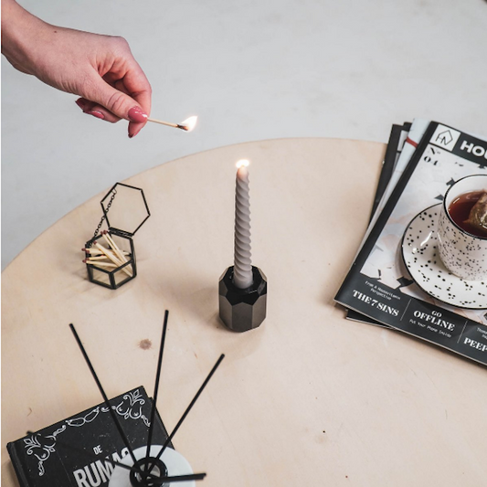 Hv Twisted Candles 4 Stück: Grau 2x20cm 1