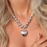 Halskette Big Heart Silber Neu