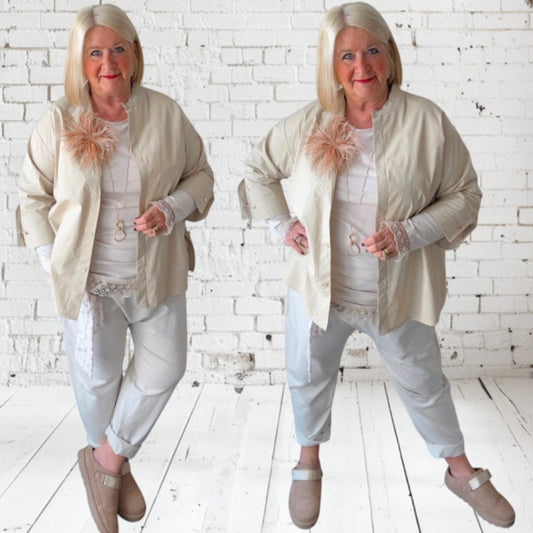 Longsleeve "CANDY" mit Spitze