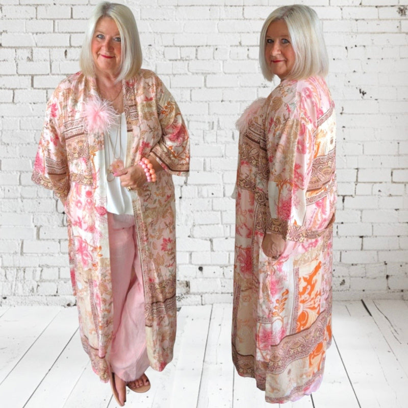 Kimono "POETRY" 3/4-Ärmel, rosa