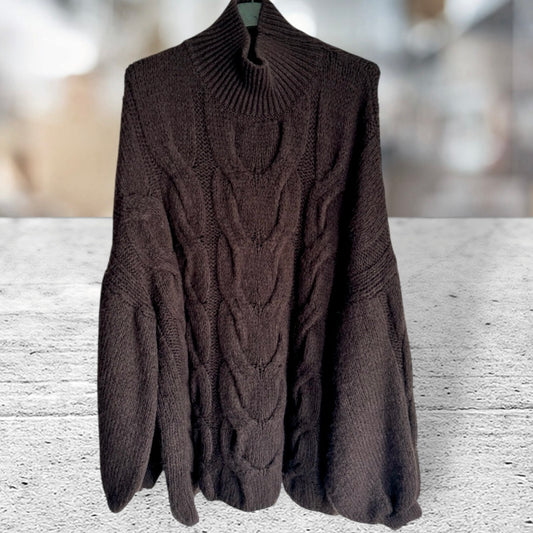 Pullover mit Zopfmuster "CABLE", schoko