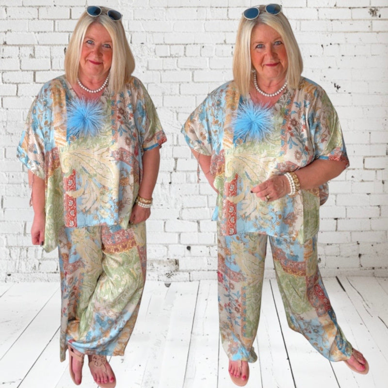 2-Teiler "FAYENCE", hellblau/hellgrün