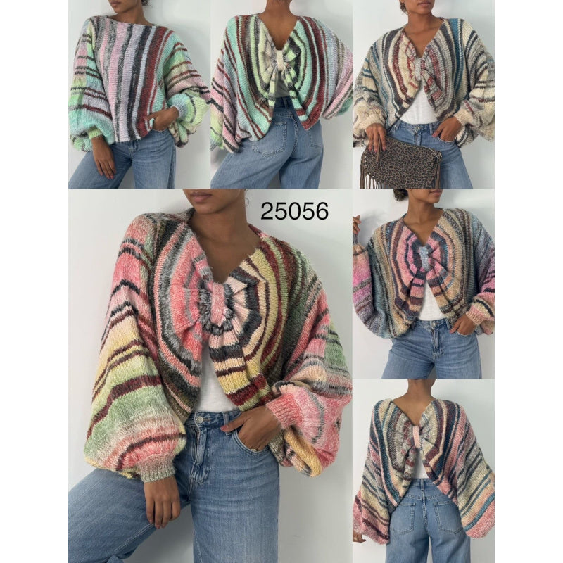 Poncho Pullover "TWISTED", mint-multi