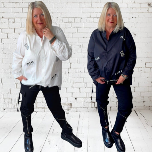 Popeline Bluse "APART" in 2 Farben