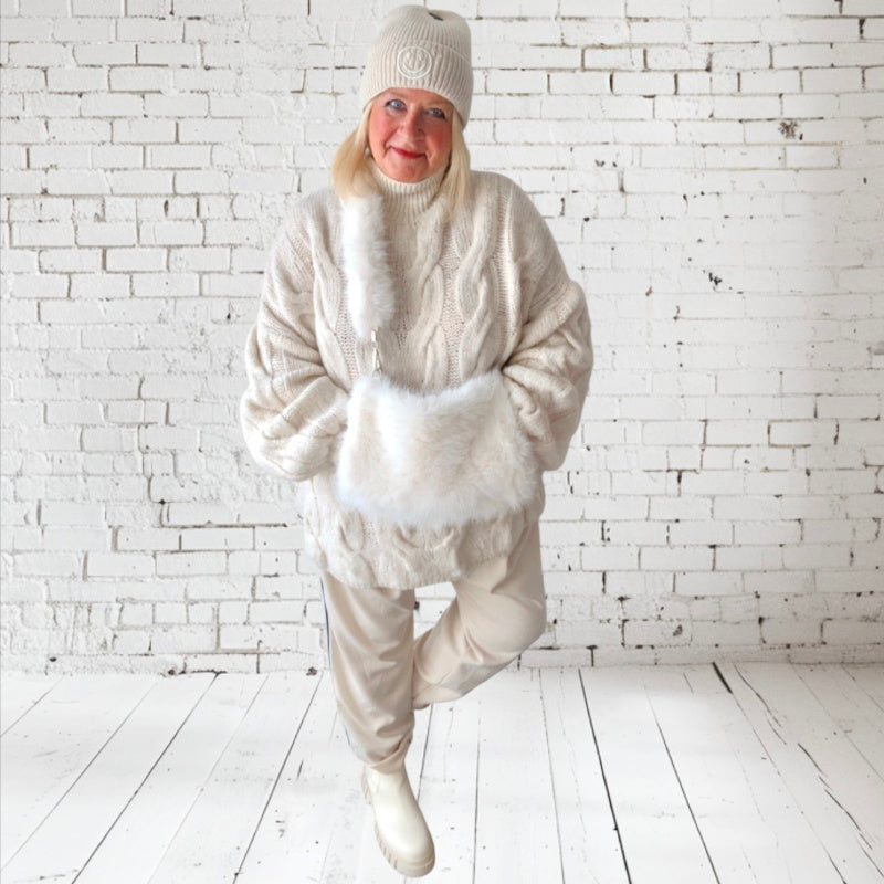 Pullover mit Zopfmuster "CABLE", ecru