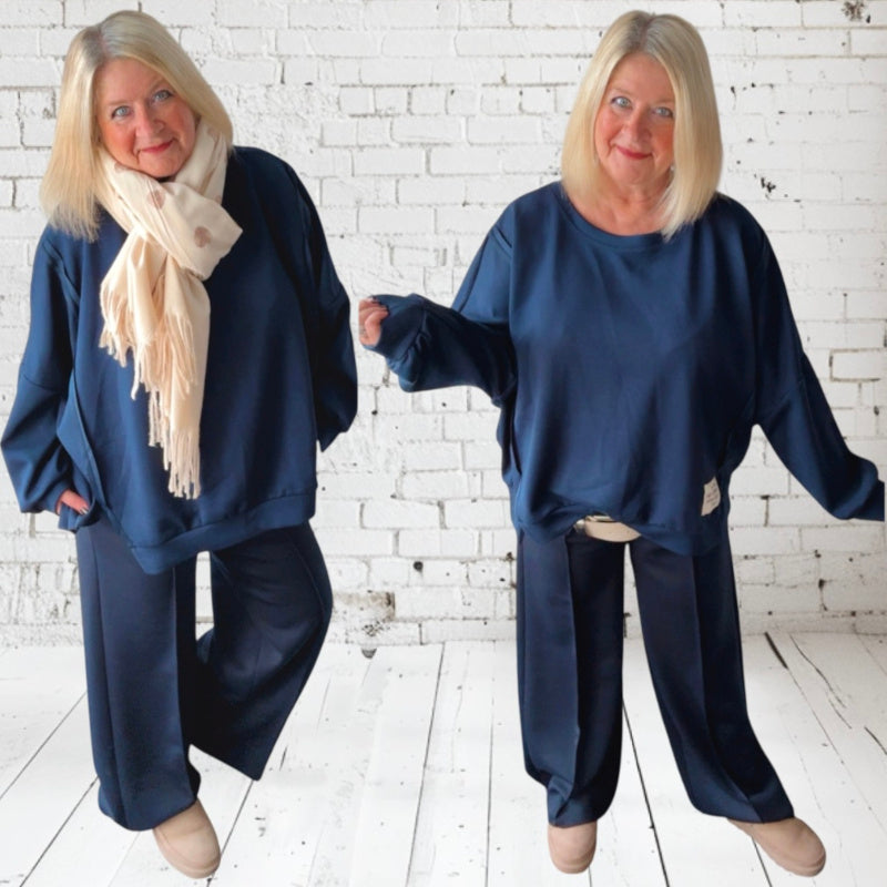 Viskose Hose "COZY" mit Biese