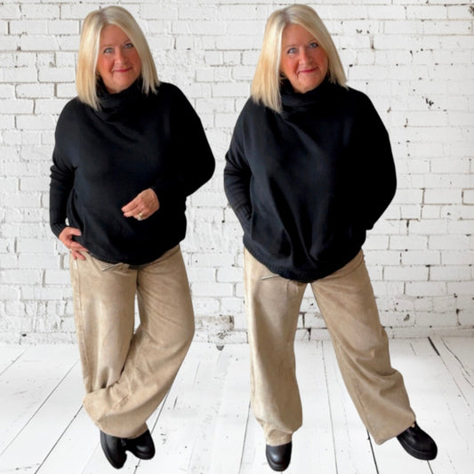 Rollkragen Pullover "MAGLIFICIO", schwarz