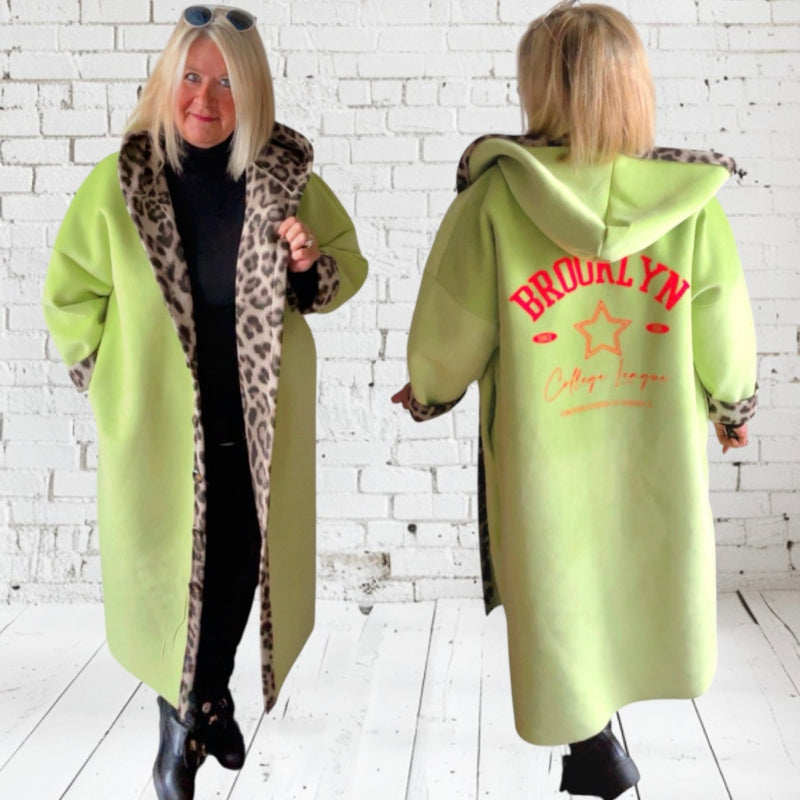 Softshell Mantel "BROOKLYN" mit Kapuze, apfelgrün