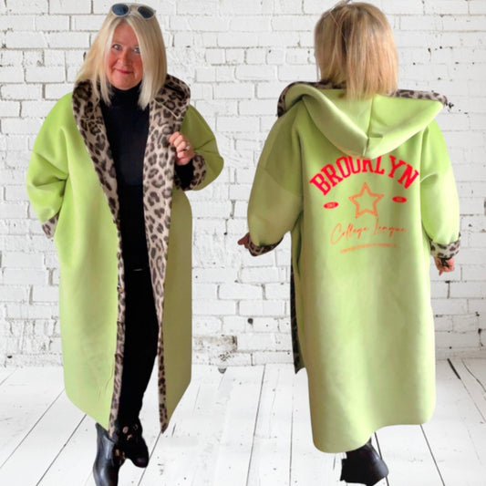 Softshell Mantel "BROOKLYN" mit Kapuze, apfelgrün