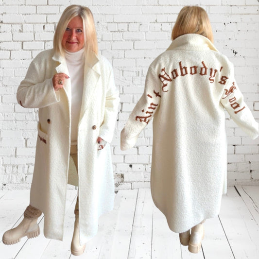 Bouclé Mantel "NOBODYS FOOL", ecru