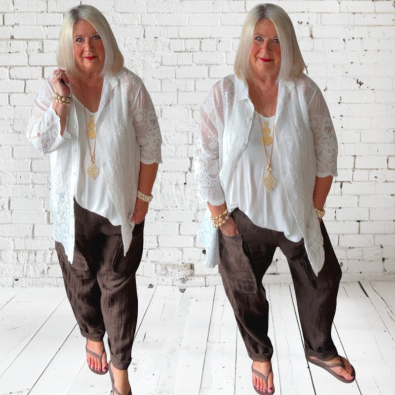 Spitzen Bluse "VINTAGE", creme