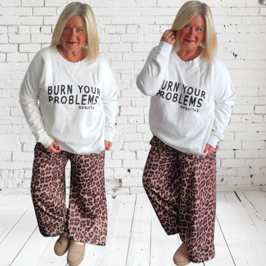 Sweatshirt "BURN YOUR PROBLEMS" von BANDITAS from MARSEILLE