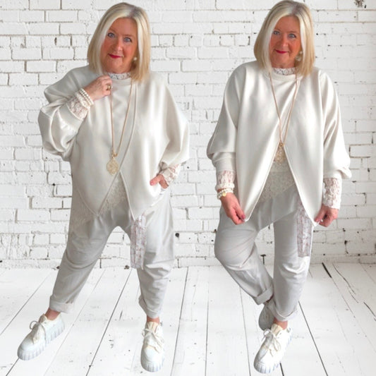 Viskose Sweatshirt "SWING", beige