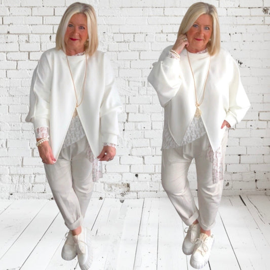 Viskose Sweatshirt "SWING", offwhite