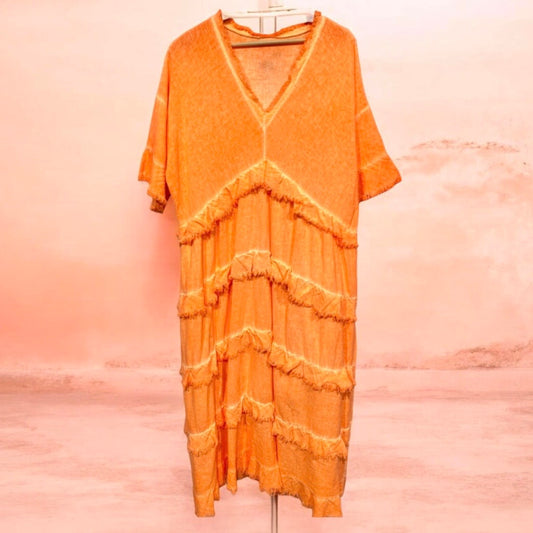 Maxi Kleid "SPIRIT FLY", neonorange (lieferbar ab ca. 26.06.)