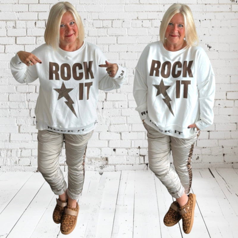 Jogg Pant "SHINY LEO", beige