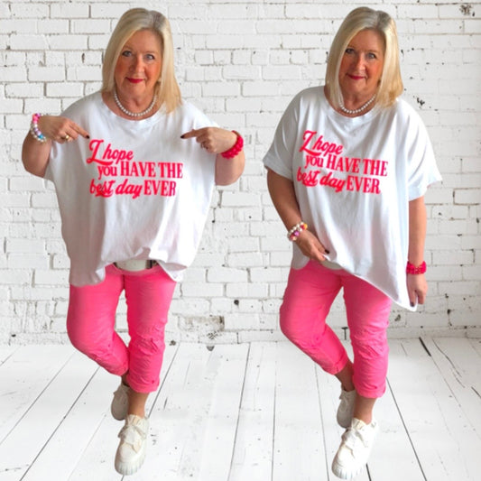 T-Shirt "BEST DAY EVER", weiß