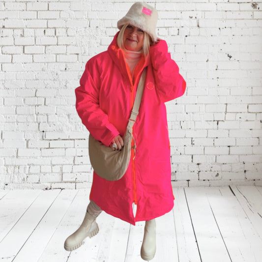 ZWILLINGSHERZ oversize Windjacke "GLACIER" , neonpink