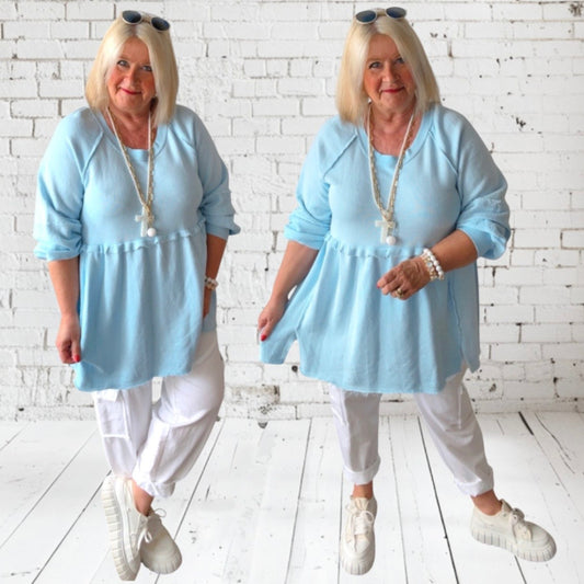 Sweater "LIKE A DRESS", hellblau