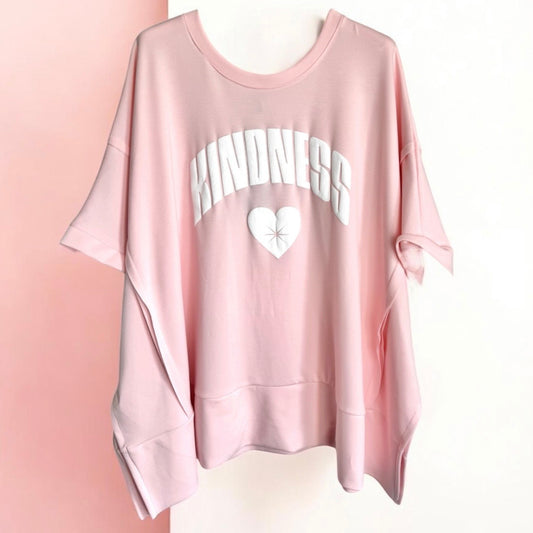 kurzarm Sweater "KINDNESS", light peach