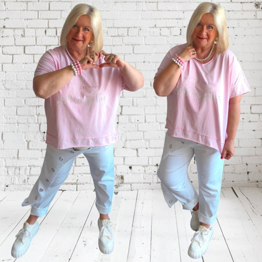 T-Shirt "LIEBLINGSTAG", barbie rosa