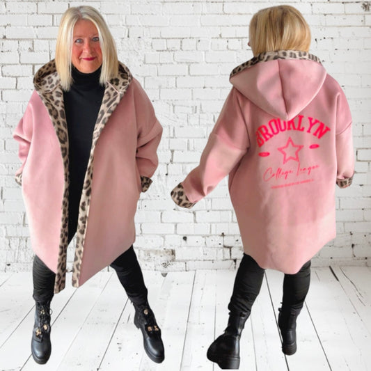 Softshell Mantel "BROOKLYN" mit Kapuze, rosé
