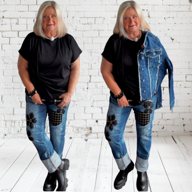 T-Shirt "SLING BACK", schwarz