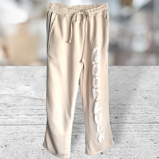Marlene Jogger Hose "GOOD LUCK", beige