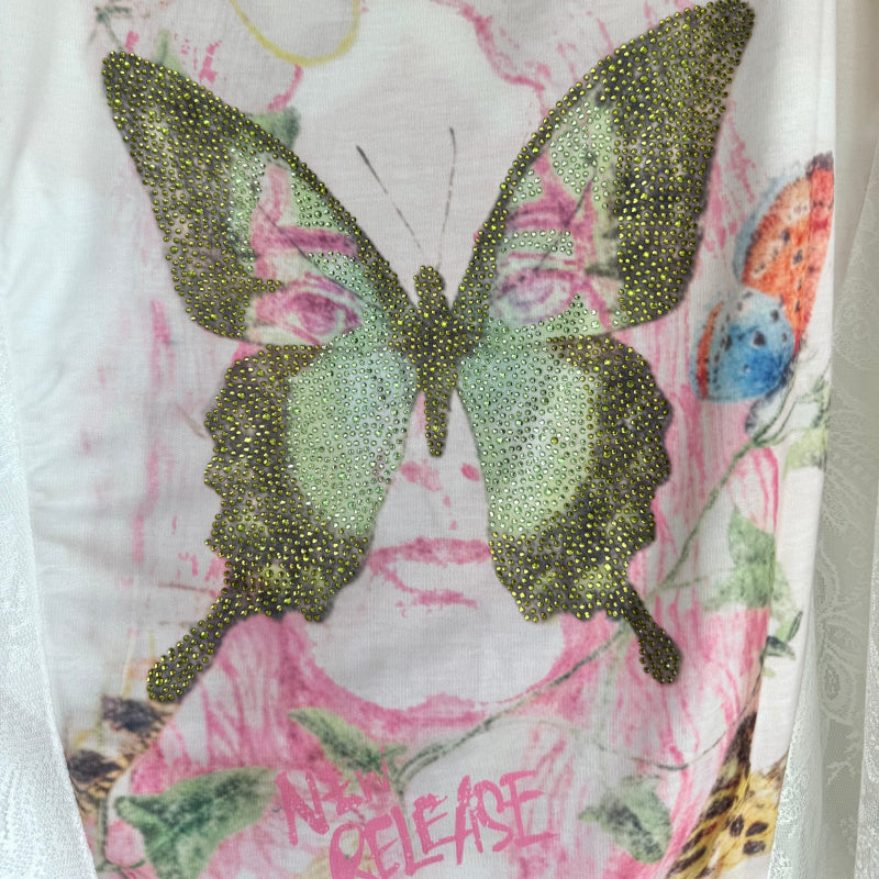Gypsy Tunika Shirt "RELEASE", creme/pastell