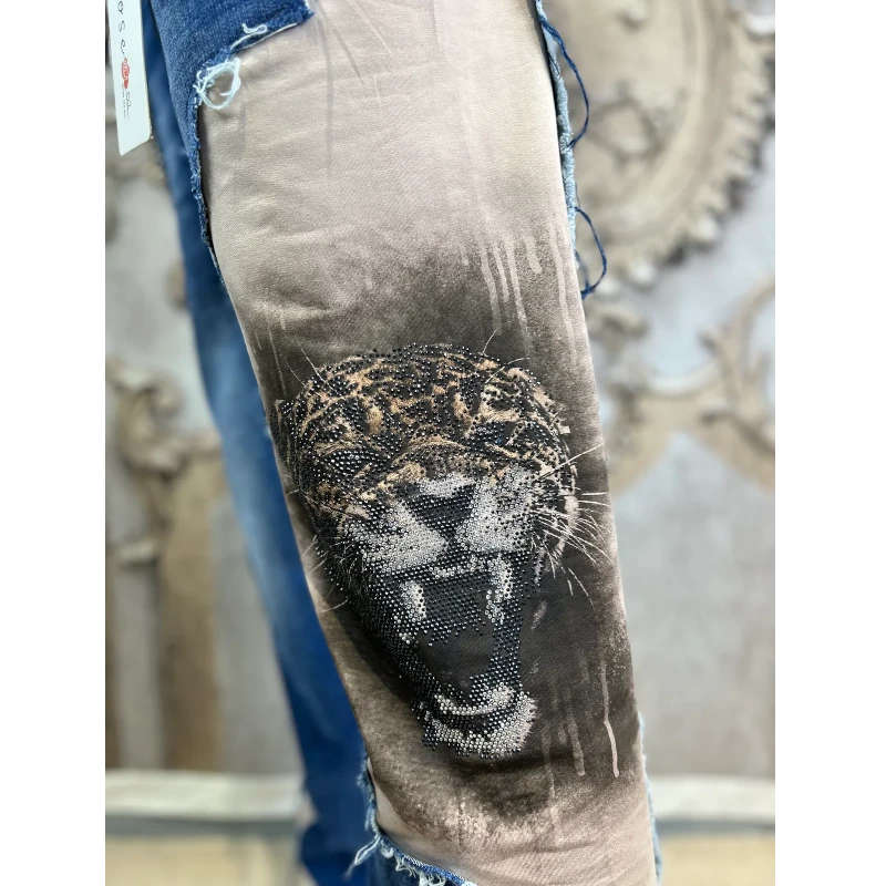 ROSE Jeans "WILD TIGER" mit Strass und Ketten