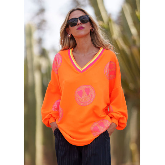 Mg8393 Sweat Orange Heartface Allover 1