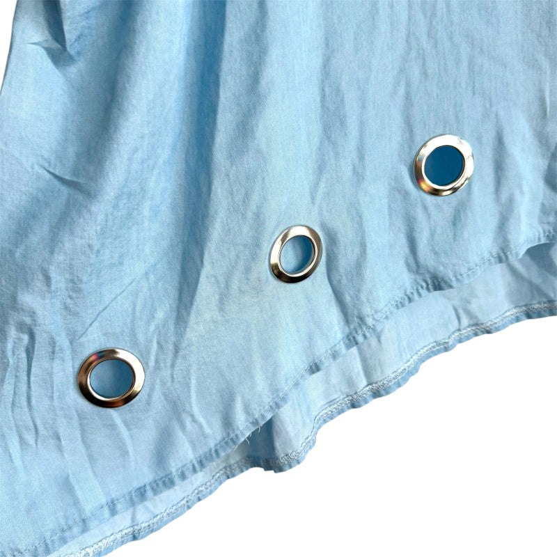 oversized Bluse "EYELETS" mit Ösen, light denim