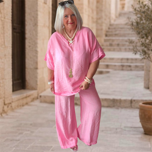 Viskose 2-Teiler "ISARA", candy pink