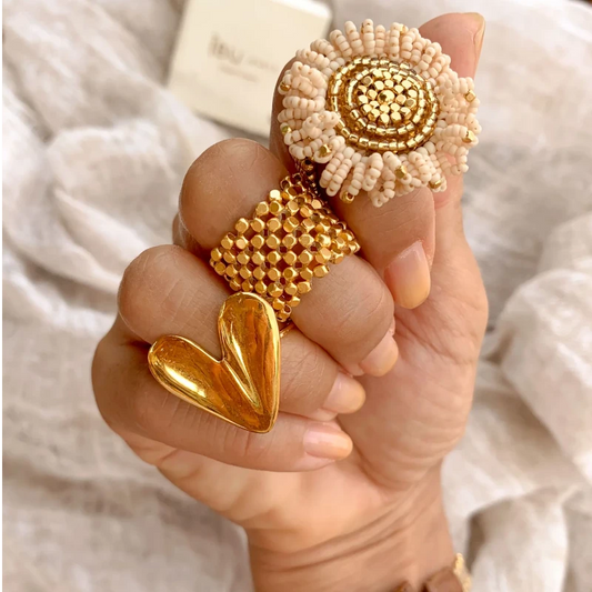 Ring Sunflower Antique Beige B